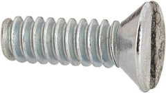 Value Collection - #6-32 UNC, 7/16" OAL Slotted Drive Machine Screw - Flat Head, Grade 2 Steel, Zinc-Plated Finish, Without Washer - Americas Industrial Supply