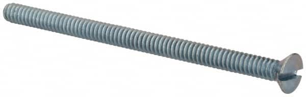 Value Collection - #6-32 UNC, 2-1/4" OAL Slotted Drive Machine Screw - Flat Head, Grade 2 Steel, Zinc-Plated Finish, Without Washer - Americas Industrial Supply