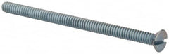 Value Collection - #6-32 UNC, 2-1/4" OAL Slotted Drive Machine Screw - Flat Head, Grade 2 Steel, Zinc-Plated Finish, Without Washer - Americas Industrial Supply