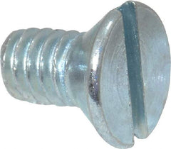 Value Collection - #8-32 UNC, 5/16" OAL Slotted Drive Machine Screw - Flat Head, Grade 2 Steel, Zinc-Plated Finish, Without Washer - Americas Industrial Supply