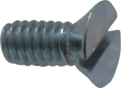Value Collection - #10-24 UNC, 3/8" OAL Slotted Drive Machine Screw - Flat Head, Grade 2 Steel, Zinc-Plated Finish, Without Washer - Americas Industrial Supply
