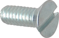 Value Collection - #8-32 UNC, 7/16" OAL Slotted Drive Machine Screw - Flat Head, Grade 2 Steel, Zinc-Plated Finish, Without Washer - Americas Industrial Supply