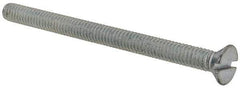 Value Collection - #8-32 UNC, 2-1/4" OAL Slotted Drive Machine Screw - Flat Head, Grade 2 Steel, Zinc-Plated Finish, Without Washer - Americas Industrial Supply