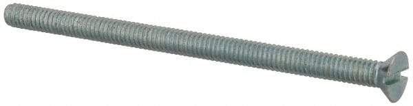 Value Collection - #8-32 UNC, 2-3/4" OAL Slotted Drive Machine Screw - Flat Head, Grade 2 Steel, Zinc-Plated Finish, Without Washer - Americas Industrial Supply
