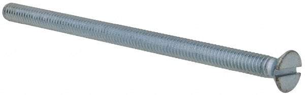 Value Collection - #8-32 UNC, 3" OAL Slotted Drive Machine Screw - Flat Head, Grade 2 Steel, Zinc-Plated Finish, Without Washer - Americas Industrial Supply
