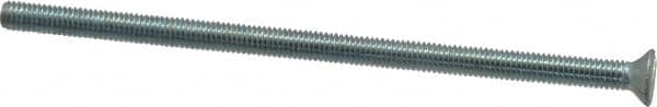 Value Collection - #10-32 UNF, 4" OAL Slotted Drive Machine Screw - Flat Head, Grade J82 Steel, Zinc-Plated Finish, Without Washer - Americas Industrial Supply