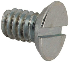 Value Collection - #12-24 UNC, 3/8" OAL Slotted Drive Machine Screw - Flat Head, Grade J82 Steel, Zinc-Plated Finish, Without Washer - Americas Industrial Supply