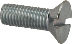 Value Collection - 1/4-28 UNF, 3/4" OAL Slotted Drive Machine Screw - Flat Head, Grade J82 Steel, Zinc-Plated Finish, Without Washer - Americas Industrial Supply