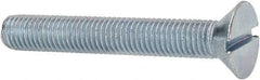 Value Collection - 1/4-28 UNF, 1-3/4" OAL Slotted Drive Machine Screw - Flat Head, Grade J82 Steel, Zinc-Plated Finish, Without Washer - Americas Industrial Supply