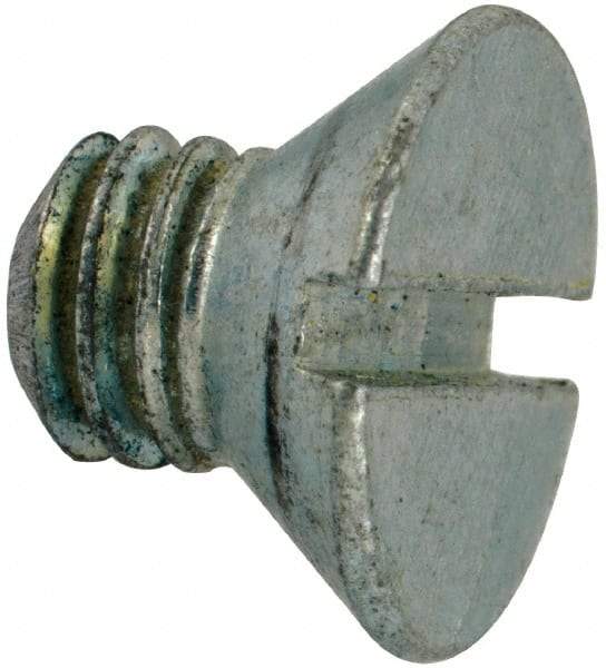 Value Collection - 5/16-18 UNC, 7/16" OAL Slotted Drive Machine Screw - Flat Head, Grade J82 Steel, Zinc-Plated Finish, Without Washer - Americas Industrial Supply