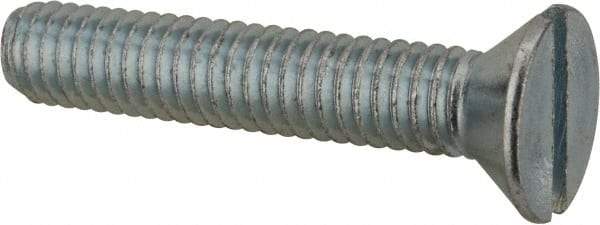 Value Collection - 5/16-18 UNC, 1-3/4" OAL Slotted Drive Machine Screw - Flat Head, Grade 2 Steel, Zinc-Plated Finish, Without Washer - Americas Industrial Supply