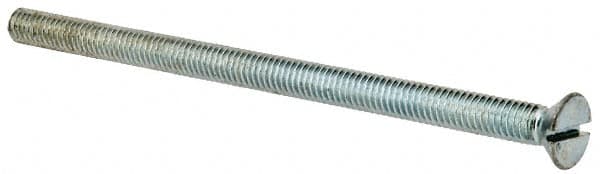 Value Collection - 5/16-18 UNC, 5-1/2" OAL Slotted Drive Machine Screw - Flat Head, Grade J82 Steel, Zinc-Plated Finish, Without Washer - Americas Industrial Supply