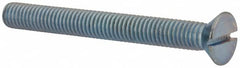 Value Collection - 3/8-16 UNC, 3-1/2" OAL Slotted Drive Machine Screw - Flat Head, Grade 2 Steel, Zinc-Plated Finish, Without Washer - Americas Industrial Supply