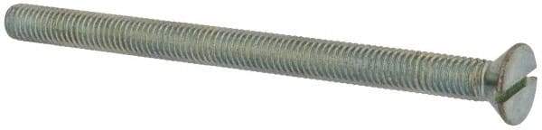 Value Collection - 3/8-16 UNC, 5-1/2" OAL Slotted Drive Machine Screw - Flat Head, Grade J82 Steel, Zinc-Plated Finish, Without Washer - Americas Industrial Supply