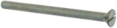 Value Collection - 3/8-16 UNC, 5-1/2" OAL Slotted Drive Machine Screw - Flat Head, Grade J82 Steel, Zinc-Plated Finish, Without Washer - Americas Industrial Supply