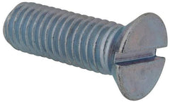 Value Collection - 1/2-13 UNC, 1-1/2" OAL Slotted Drive Machine Screw - Flat Head, Grade J82 Steel, Zinc-Plated Finish, Without Washer - Americas Industrial Supply