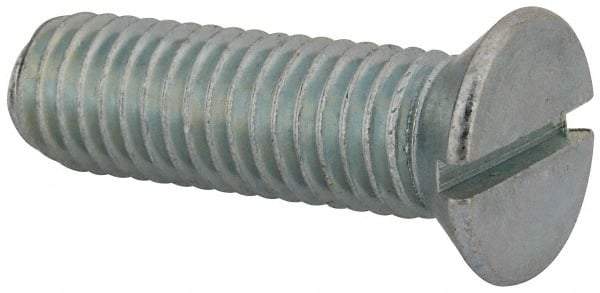 Value Collection - 1/2-13 UNC, 1-3/4" OAL Slotted Drive Machine Screw - Flat Head, Grade 2 Steel, Zinc-Plated Finish, Without Washer - Americas Industrial Supply