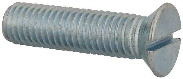 Value Collection - 1/2-13 UNC, 2" OAL Slotted Drive Machine Screw - Flat Head, Grade J82 Steel, Zinc-Plated Finish, Without Washer - Americas Industrial Supply