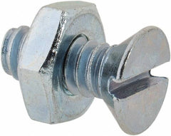 Value Collection - #10-24 UNC, 1/2" OAL Slotted Drive Machine Screw - Flat Head, Grade 2 Steel, Zinc-Plated Finish, Without Washer - Americas Industrial Supply