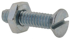 Value Collection - #10-24 UNC, 7/8" OAL Slotted Drive Machine Screw - Flat Head, Grade 2 Steel, Zinc-Plated Finish, Without Washer - Americas Industrial Supply
