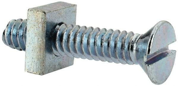 Value Collection - #10-24 UNC, 1" OAL Slotted Drive Machine Screw - Flat Head, Grade 2 Steel, Zinc-Plated Finish, Without Washer - Americas Industrial Supply