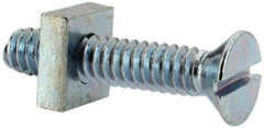 Value Collection - #10-24 UNC, 1" OAL Slotted Drive Machine Screw - Flat Head, Grade 2 Steel, Zinc-Plated Finish, Without Washer - Americas Industrial Supply