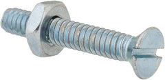 Value Collection - #10-24 UNC, 1-1/4" OAL Slotted Drive Machine Screw - Flat Head, Grade 2 Steel, Zinc-Plated Finish, Without Washer - Americas Industrial Supply