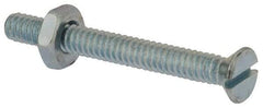 Value Collection - #10-24 UNC, 1-3/4" OAL Slotted Drive Machine Screw - Flat Head, Grade 2 Steel, Zinc-Plated Finish, Without Washer - Americas Industrial Supply