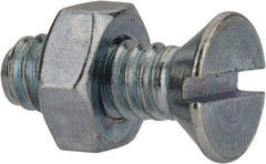 Value Collection - 1/4-20 UNC, 3/4" OAL Slotted Drive Machine Screw - Flat Head, Grade 2 Steel, Zinc-Plated Finish, Without Washer - Americas Industrial Supply