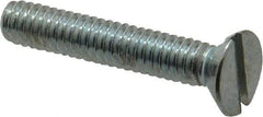Value Collection - 1/4-20 UNC, 1-1/2" OAL Slotted Drive Machine Screw - Flat Head, Grade 2 Steel, Zinc-Plated Finish, Without Washer - Americas Industrial Supply