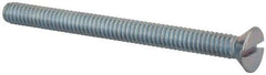 Value Collection - 1/4-20 UNC, 3" OAL Slotted Drive Machine Screw - Flat Head, Grade 2 Steel, Zinc-Plated Finish, Without Washer - Americas Industrial Supply