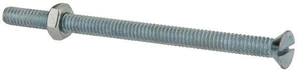 Value Collection - 1/4-20 UNC, 4" OAL Slotted Drive Machine Screw - Flat Head, Grade 2 Steel, Zinc-Plated Finish, Without Washer - Americas Industrial Supply