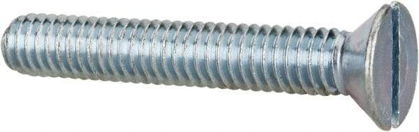 Value Collection - 5/16-18 UNC, 2" OAL Slotted Drive Machine Screw - Flat Head, Grade 2 Steel, Zinc-Plated Finish, Without Washer - Americas Industrial Supply