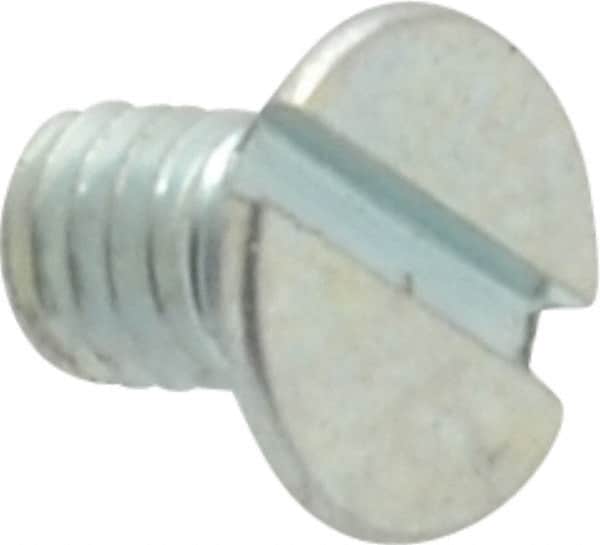 Value Collection - M3x0.50, 5mm OAL Slotted Drive Machine Screw - Flat Head, Grade 4.8 Steel, Zinc-Plated Finish, Without Washer - Americas Industrial Supply