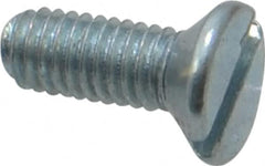 Value Collection - M3x0.50, 8mm OAL Slotted Drive Machine Screw - Flat Head, Grade 4.8 Steel, Zinc-Plated Finish, Without Washer - Americas Industrial Supply