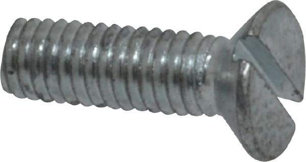 Value Collection - M3x0.50, 10mm OAL Slotted Drive Machine Screw - Flat Head, Grade 4.8 Steel, Zinc-Plated Finish, Without Washer - Americas Industrial Supply