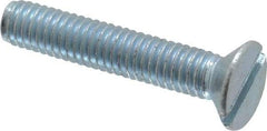 Value Collection - M3x0.50, 16mm OAL Slotted Drive Machine Screw - Flat Head, Grade 4.8 Steel, Zinc-Plated Finish, Without Washer - Americas Industrial Supply