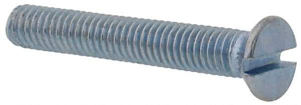 Value Collection - M3x0.50, 20mm OAL Slotted Drive Machine Screw - Flat Head, Grade 4.8 Steel, Zinc-Plated Finish, Without Washer - Americas Industrial Supply