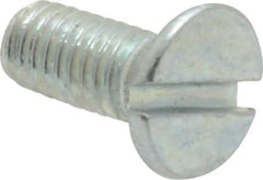 Value Collection - M4x0.70, 10mm OAL Slotted Drive Machine Screw - Flat Head, Grade 4.8 Steel, Zinc-Plated Finish, Without Washer - Americas Industrial Supply