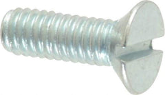 Value Collection - M4x0.70, 12mm OAL Slotted Drive Machine Screw - Flat Head, Grade 4.8 Steel, Zinc-Plated Finish, Without Washer - Americas Industrial Supply