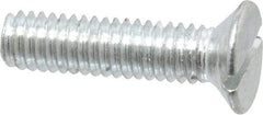 Value Collection - M4x0.70, 16mm OAL Slotted Drive Machine Screw - Flat Head, Grade 4.8 Steel, Zinc-Plated Finish, Without Washer - Americas Industrial Supply