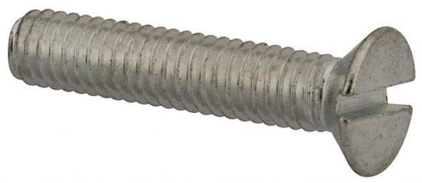 Value Collection - M4x0.70, 20mm OAL Slotted Drive Machine Screw - Flat Head, Grade 4.8 Steel, Zinc-Plated Finish, Without Washer - Americas Industrial Supply