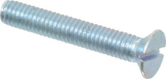 Value Collection - M4x0.70, 25mm OAL Slotted Drive Machine Screw - Flat Head, Grade 4.8 Steel, Zinc-Plated Finish, Without Washer - Americas Industrial Supply