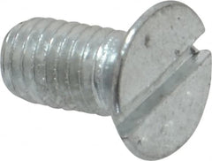 Value Collection - M5x0.80, 10mm OAL Slotted Drive Machine Screw - Flat Head, Grade 4.8 Steel, Zinc-Plated Finish, Without Washer - Americas Industrial Supply
