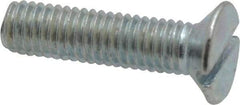 Value Collection - M5x0.80, 20mm OAL Slotted Drive Machine Screw - Flat Head, Grade 4.8 Steel, Zinc-Plated Finish, Without Washer - Americas Industrial Supply