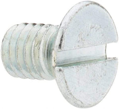 Value Collection - M6x1.00, 10mm OAL Slotted Drive Machine Screw - Flat Head, Grade 4.8 Steel, Zinc-Plated Finish, Without Washer - Americas Industrial Supply