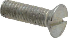 Value Collection - M6x1.00, 20mm OAL Slotted Drive Machine Screw - Flat Head, Grade 4.8 Steel, Zinc-Plated Finish, Without Washer - Americas Industrial Supply