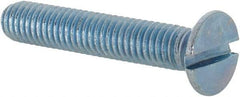 Value Collection - M6x1.00, 35mm OAL Slotted Drive Machine Screw - Flat Head, Grade 4.8 Steel, Zinc-Plated Finish, Without Washer - Americas Industrial Supply