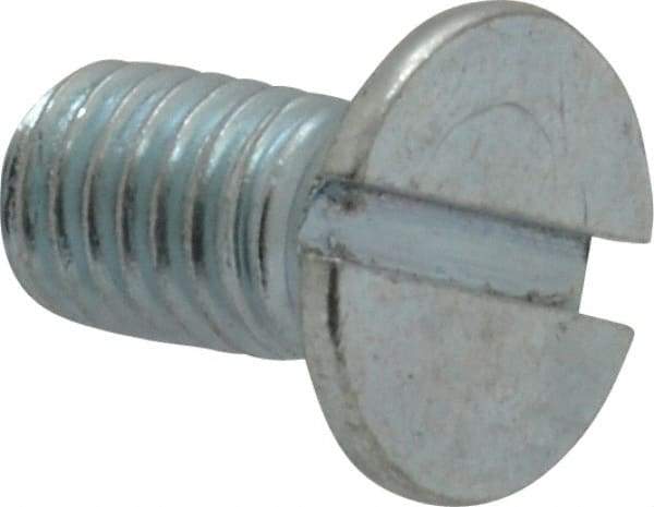 Value Collection - M8x1.25, 16mm OAL Slotted Drive Machine Screw - Flat Head, Grade 4.8 Steel, Zinc-Plated Finish, Without Washer - Americas Industrial Supply