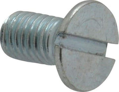Value Collection - M8x1.25, 16mm OAL Slotted Drive Machine Screw - Flat Head, Grade 4.8 Steel, Zinc-Plated Finish, Without Washer - Americas Industrial Supply